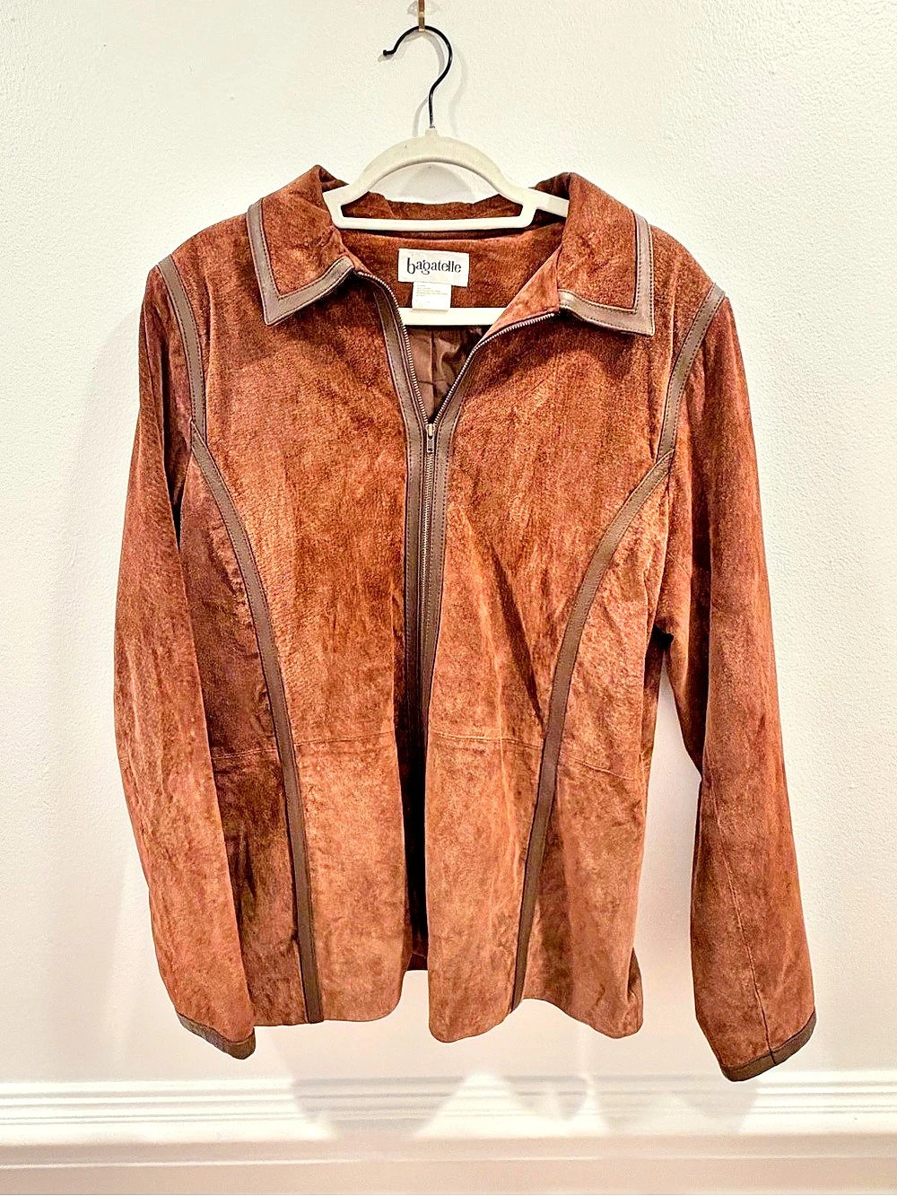 Vintage Bagatelle Suede Moto Jacket in Brown